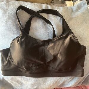 Athleta Sports Bra Active Workout Sporty Wireless Medium Support Black Large